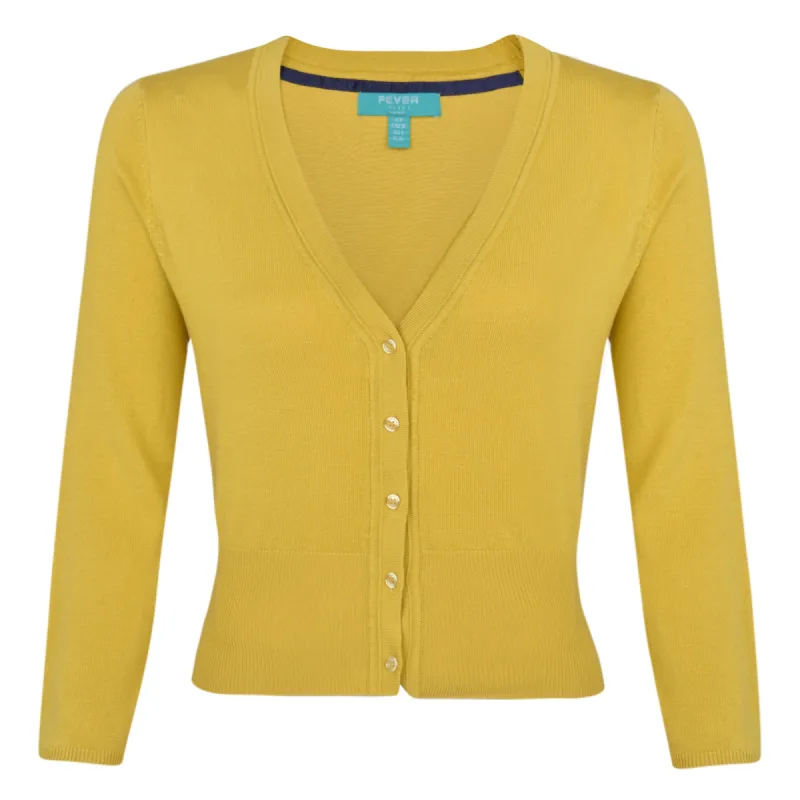 Mariel Cardigan Mustard sold by Fever London