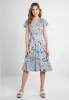 Polly Wrap Dress Multi Floral sold by Fever London