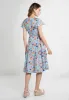Polly Wrap Dress Multi Floral sold by Fever London