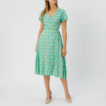 Lavinia Wrap Dress Mint sold by Fever London