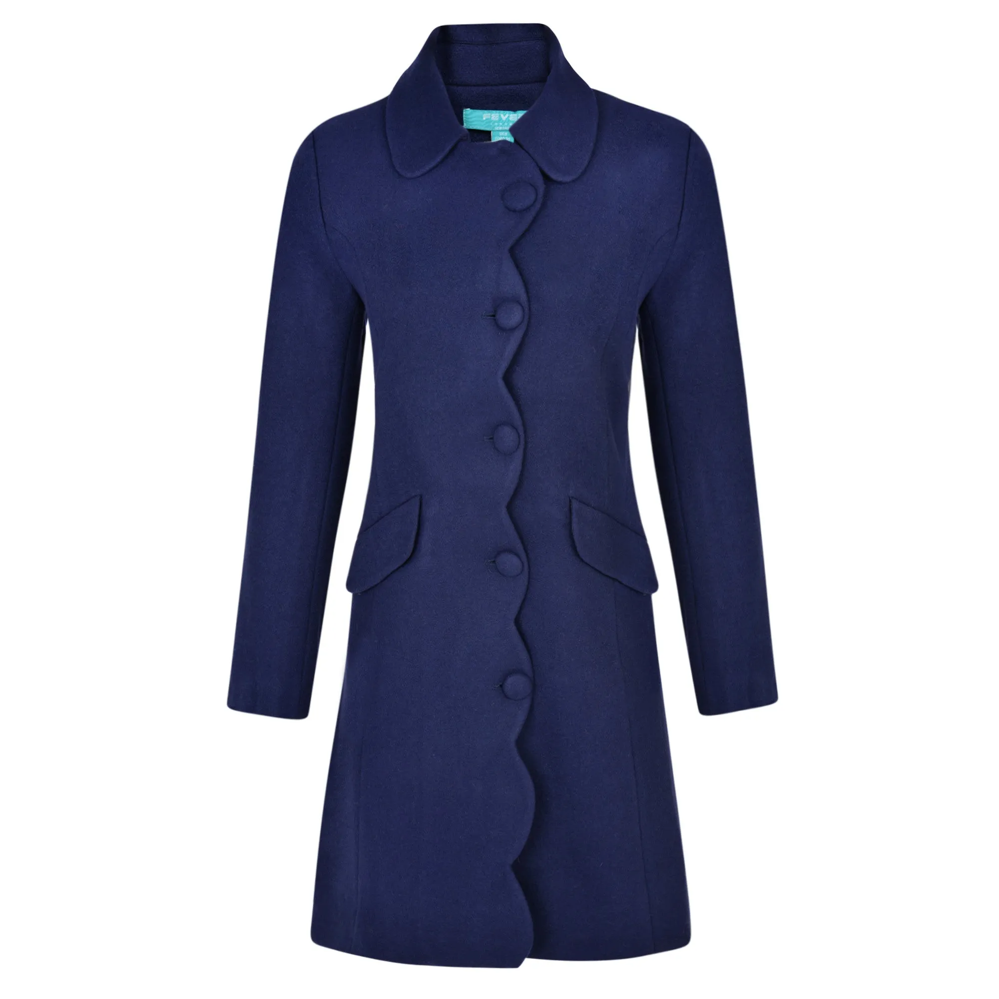 Lana Coat Navy sold by Fever London
