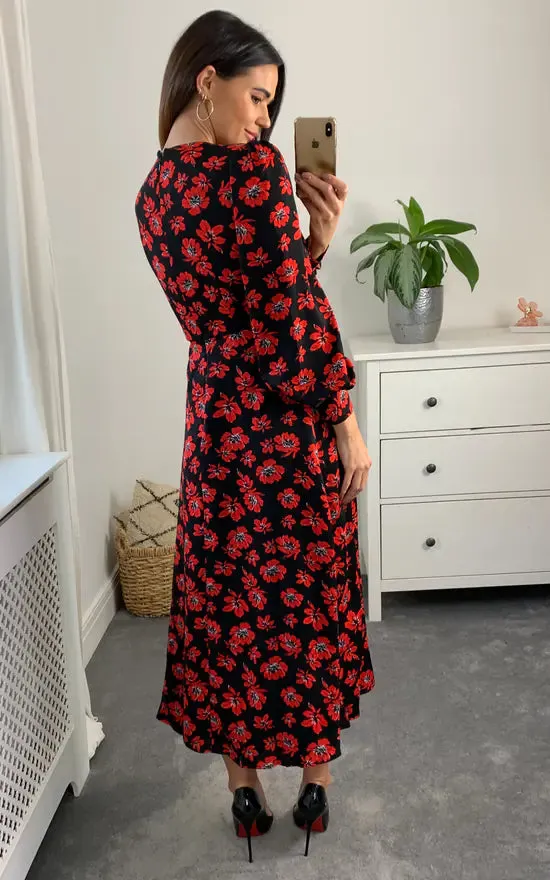 Millie Empire Midi Dress Colour Black And Red sold by Fever London product image thumbnail 2