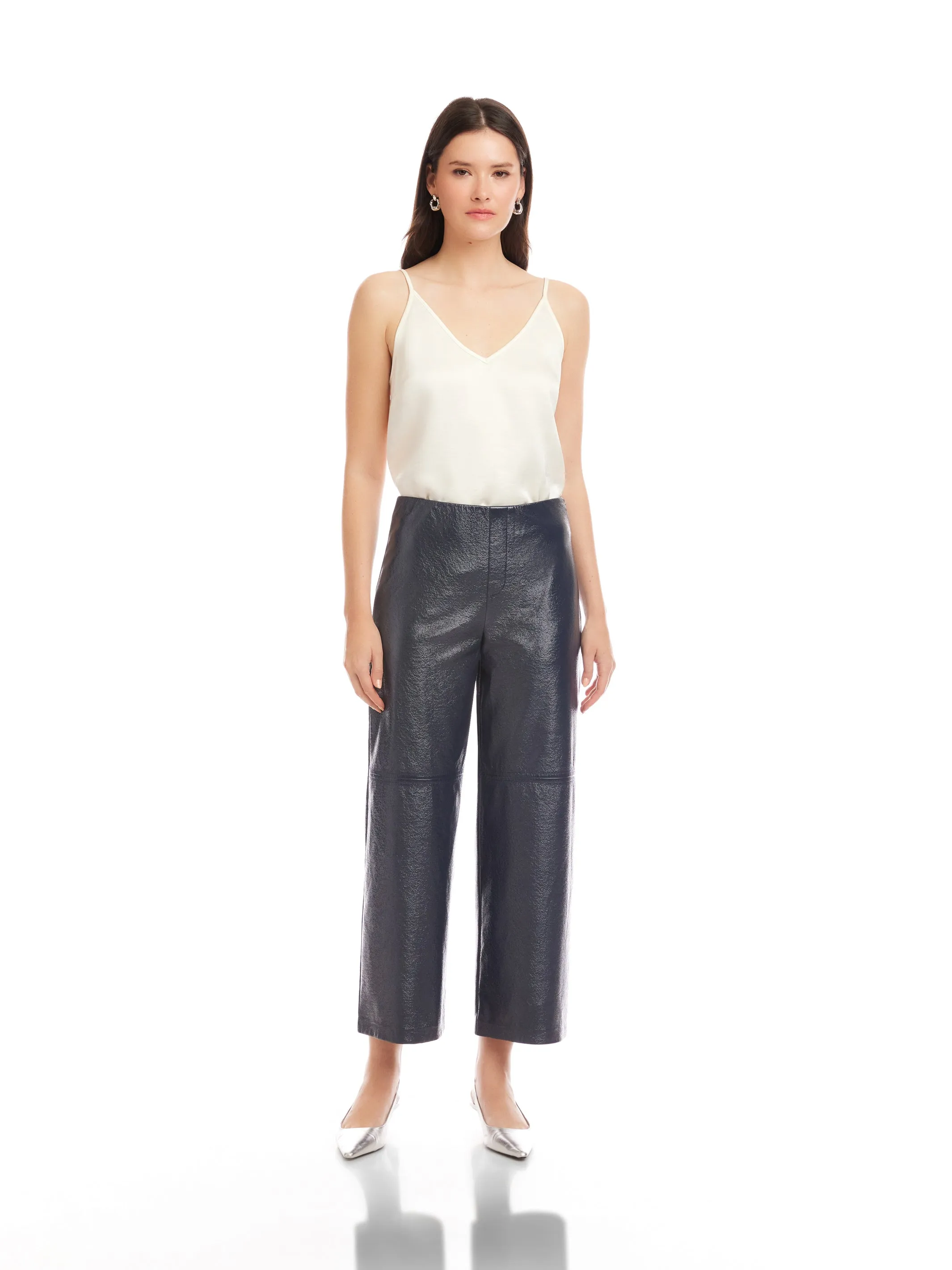 Faux Patent Leather Cropped Pants sold by Fifteen Twenty product image thumbnail 3