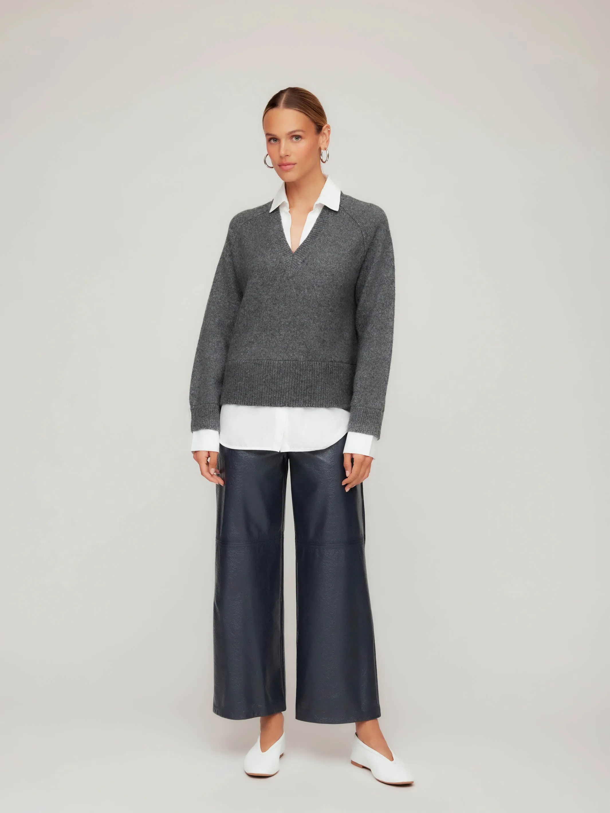 Faux Patent Leather Cropped Pants sold by Fifteen Twenty product image thumbnail 2