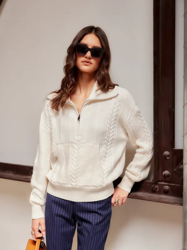 Karin Half Zip Sweater sold by Fifteen Twenty