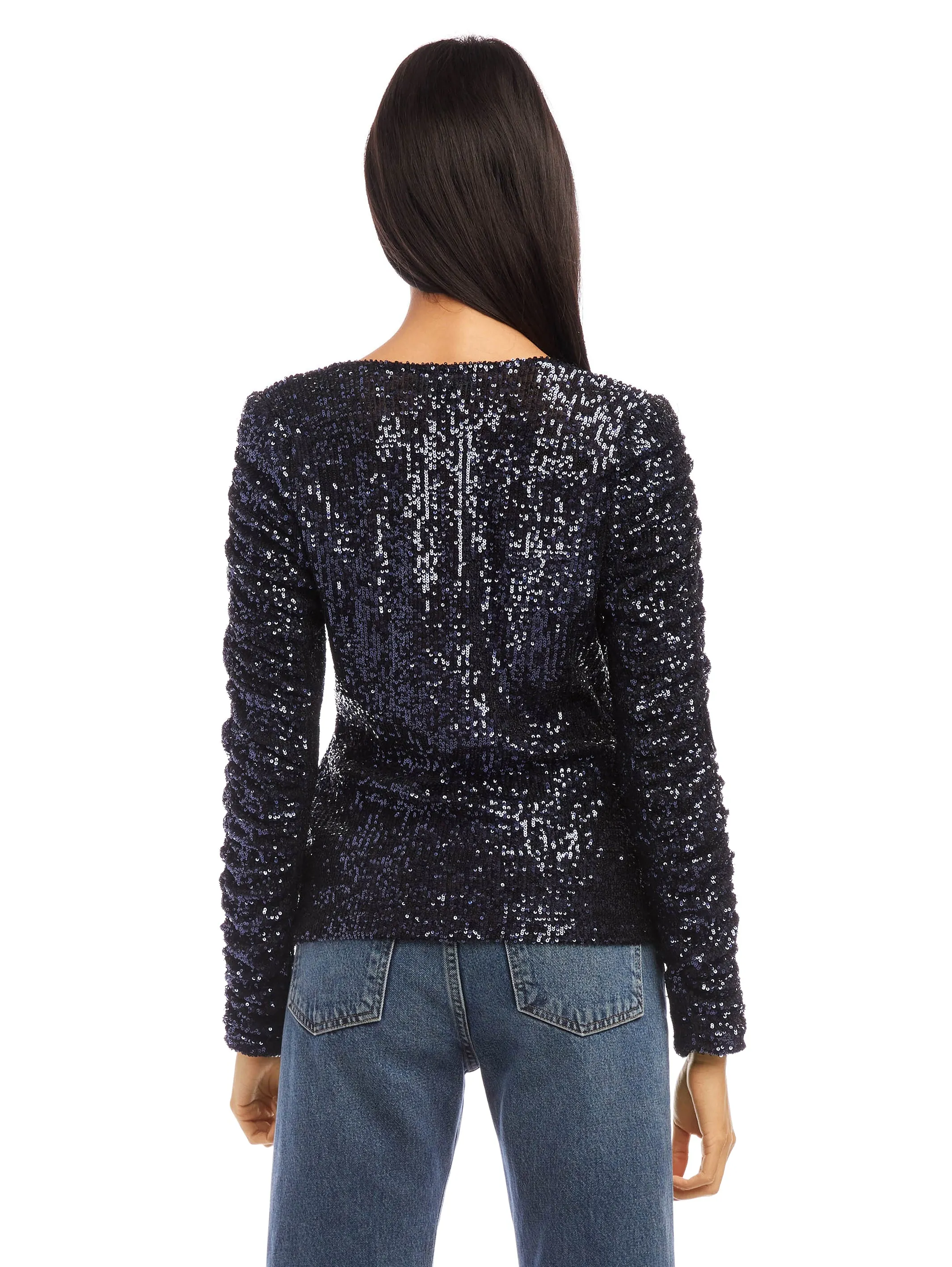Sequin Shirred Sleeve Top sold by Fifteen Twenty product image thumbnail 4