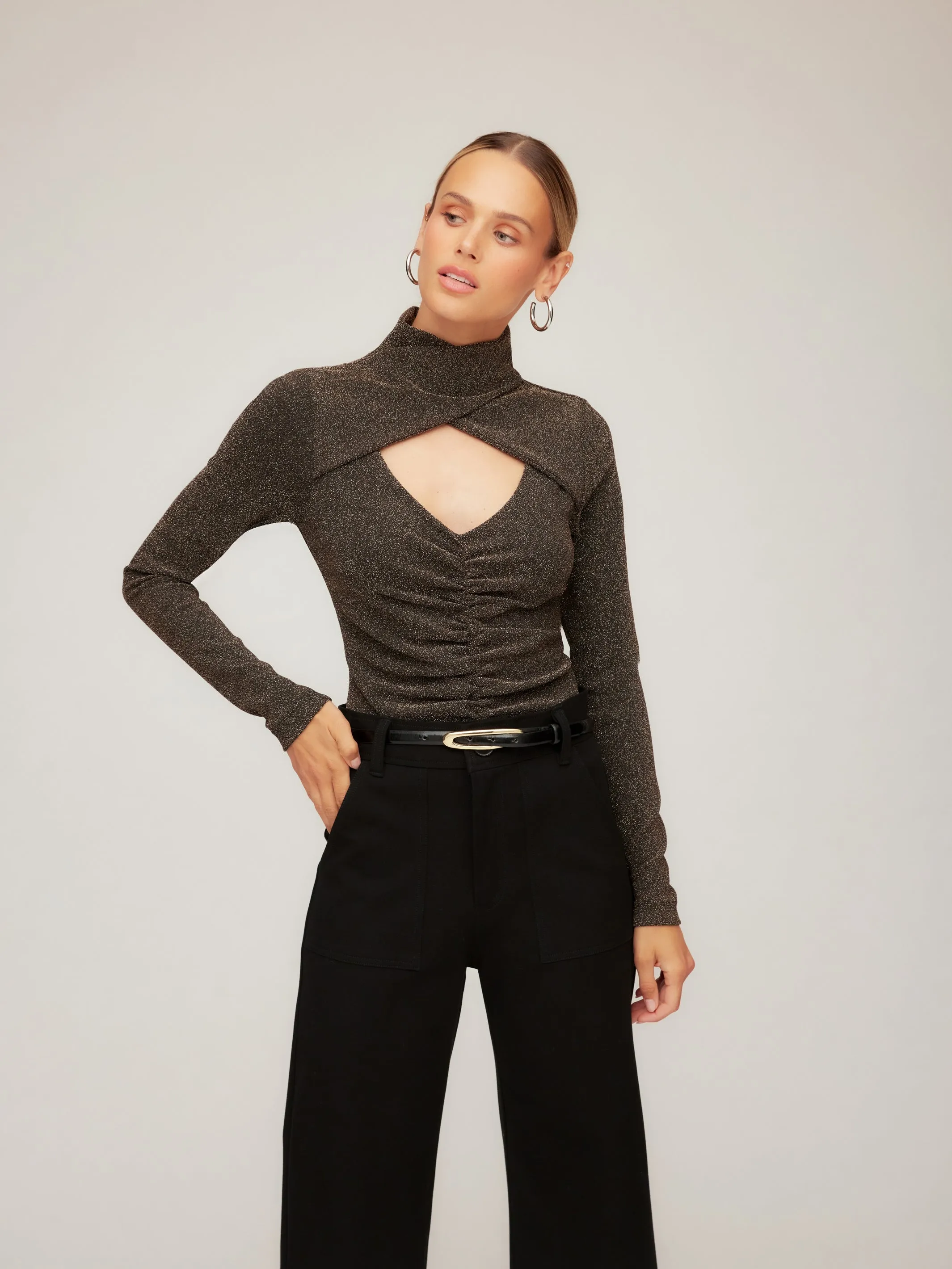 Adina Crossover Turtleneck Top sold by Fifteen Twenty