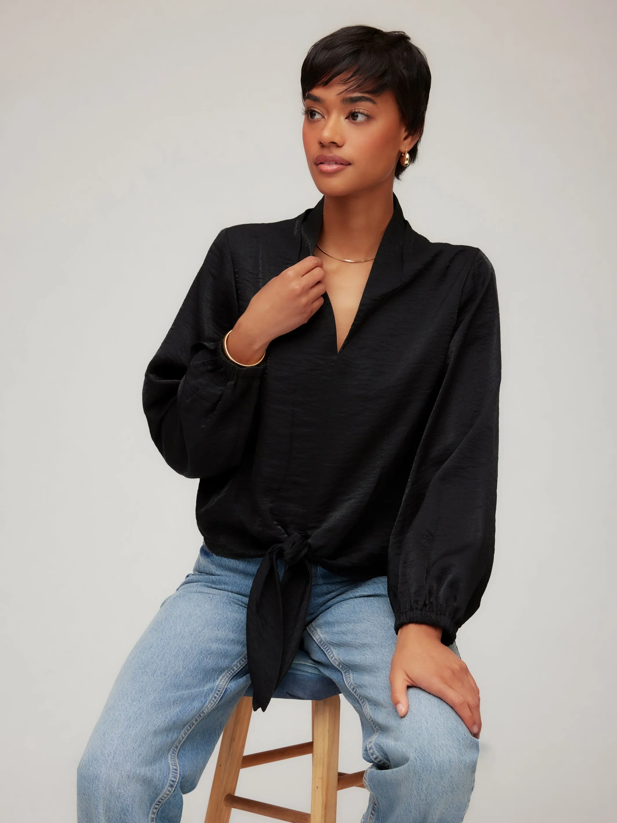 Scarlet Tie-Front Top sold by Fifteen Twenty