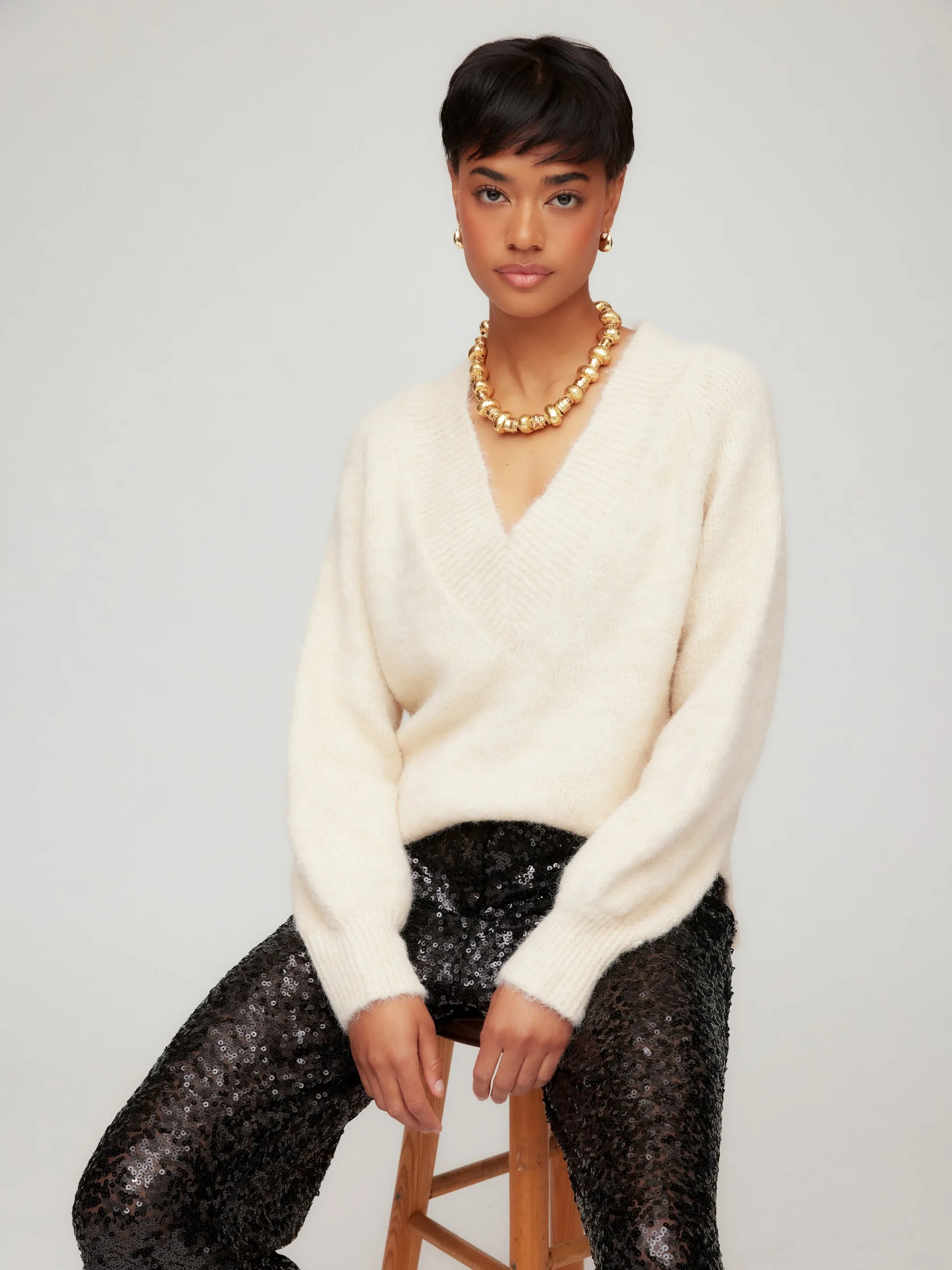 Heather V-Neck Sweater sold by Fifteen Twenty product image thumbnail 2