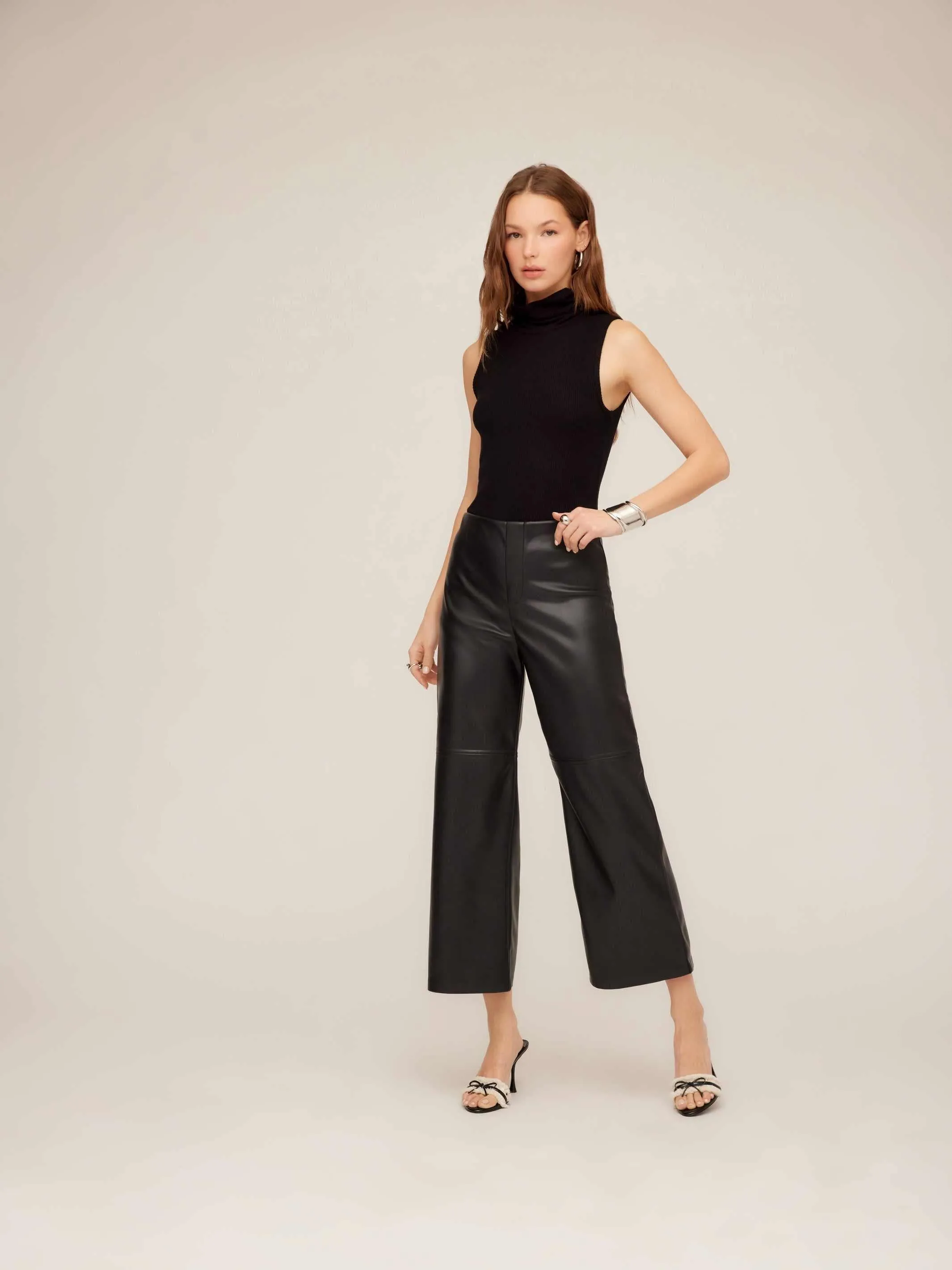 Faux Leather Cropped Pants sold by Fifteen Twenty product image thumbnail 5