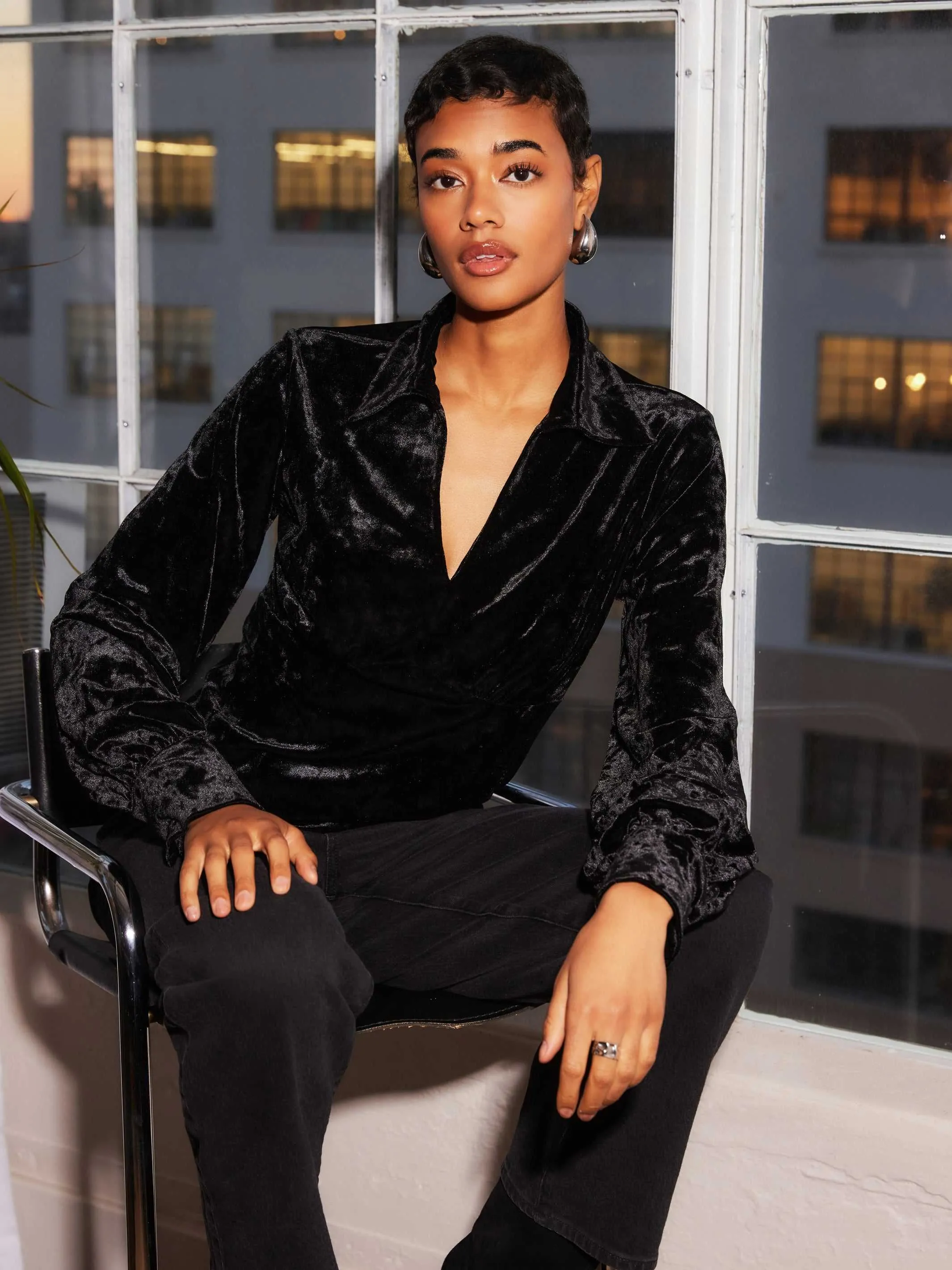 Bianca Collared Shirred Top sold by Fifteen Twenty