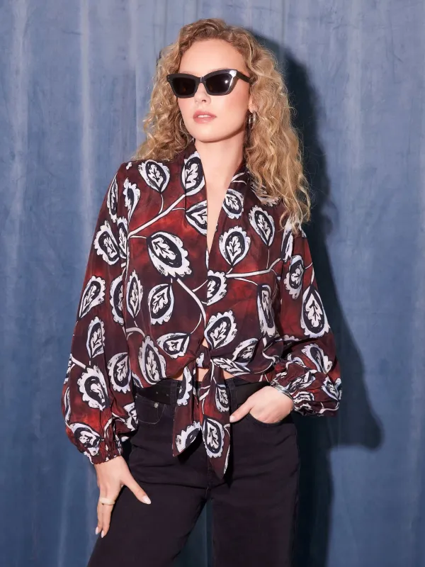 Scarlet Tie-Front Top sold by Fifteen Twenty