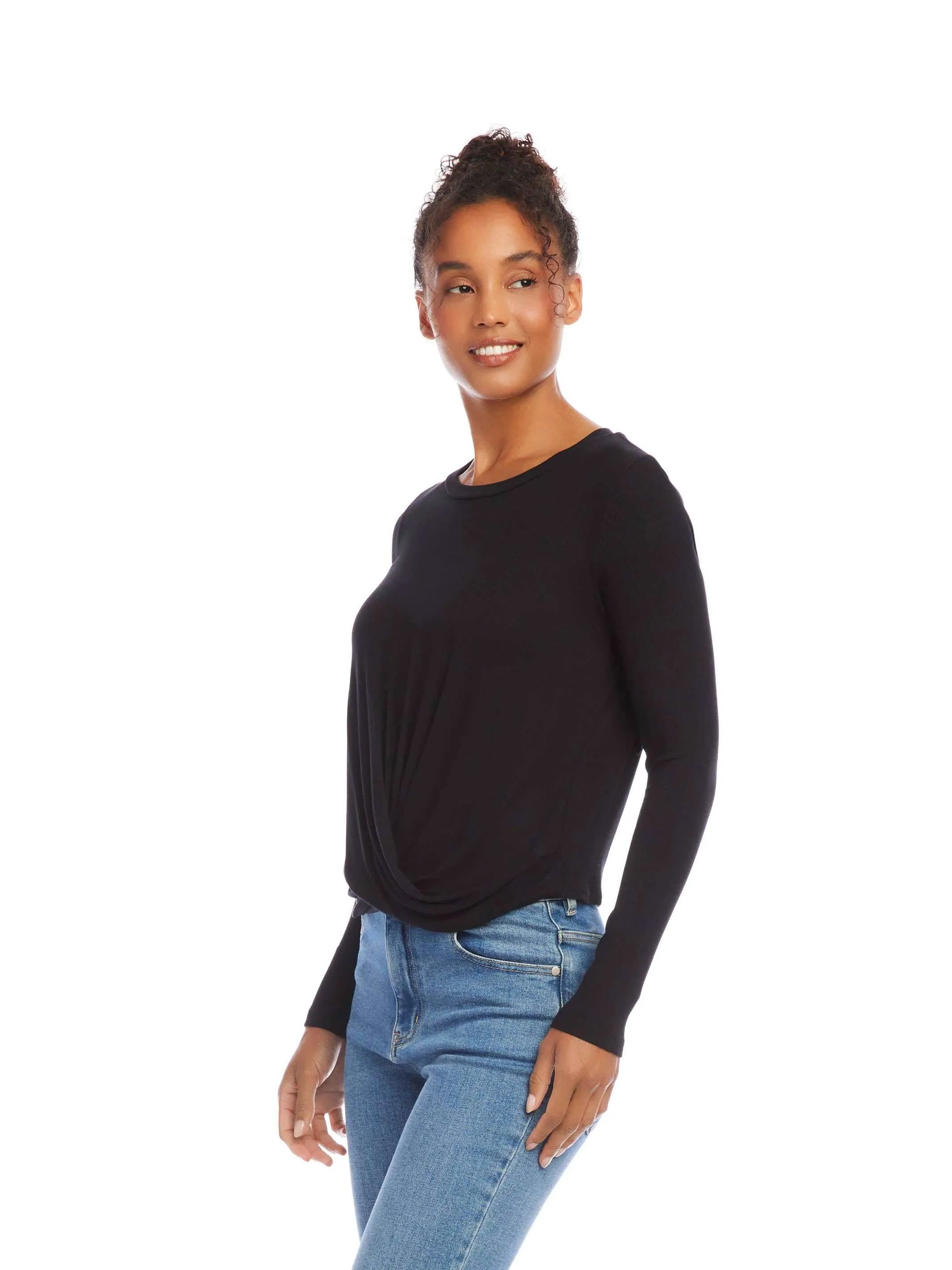 Long Sleeve Twist Front Top sold by Fifteen Twenty product image thumbnail 3