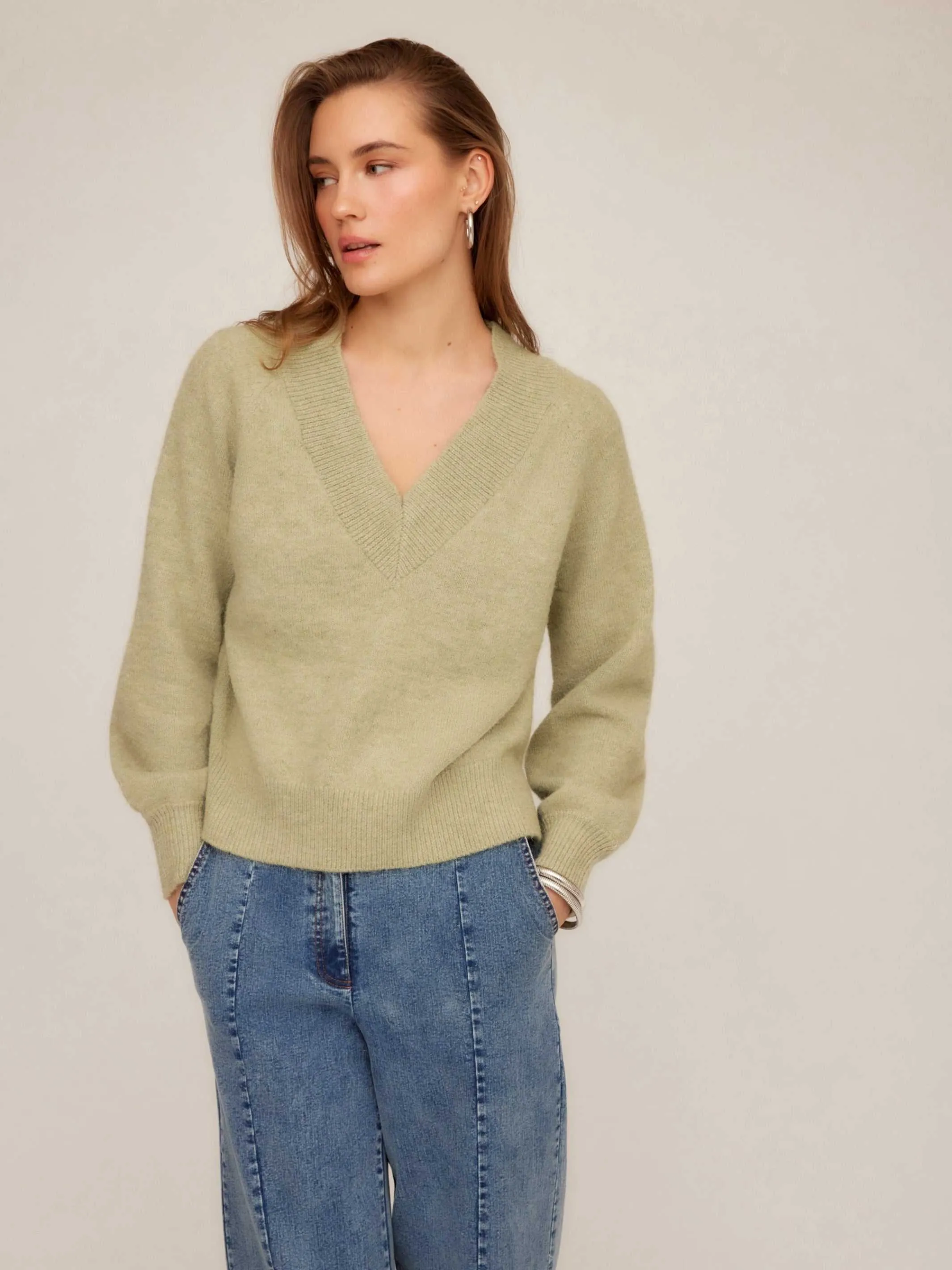 Heather V-Neck Sweater sold by Fifteen Twenty product image thumbnail 2