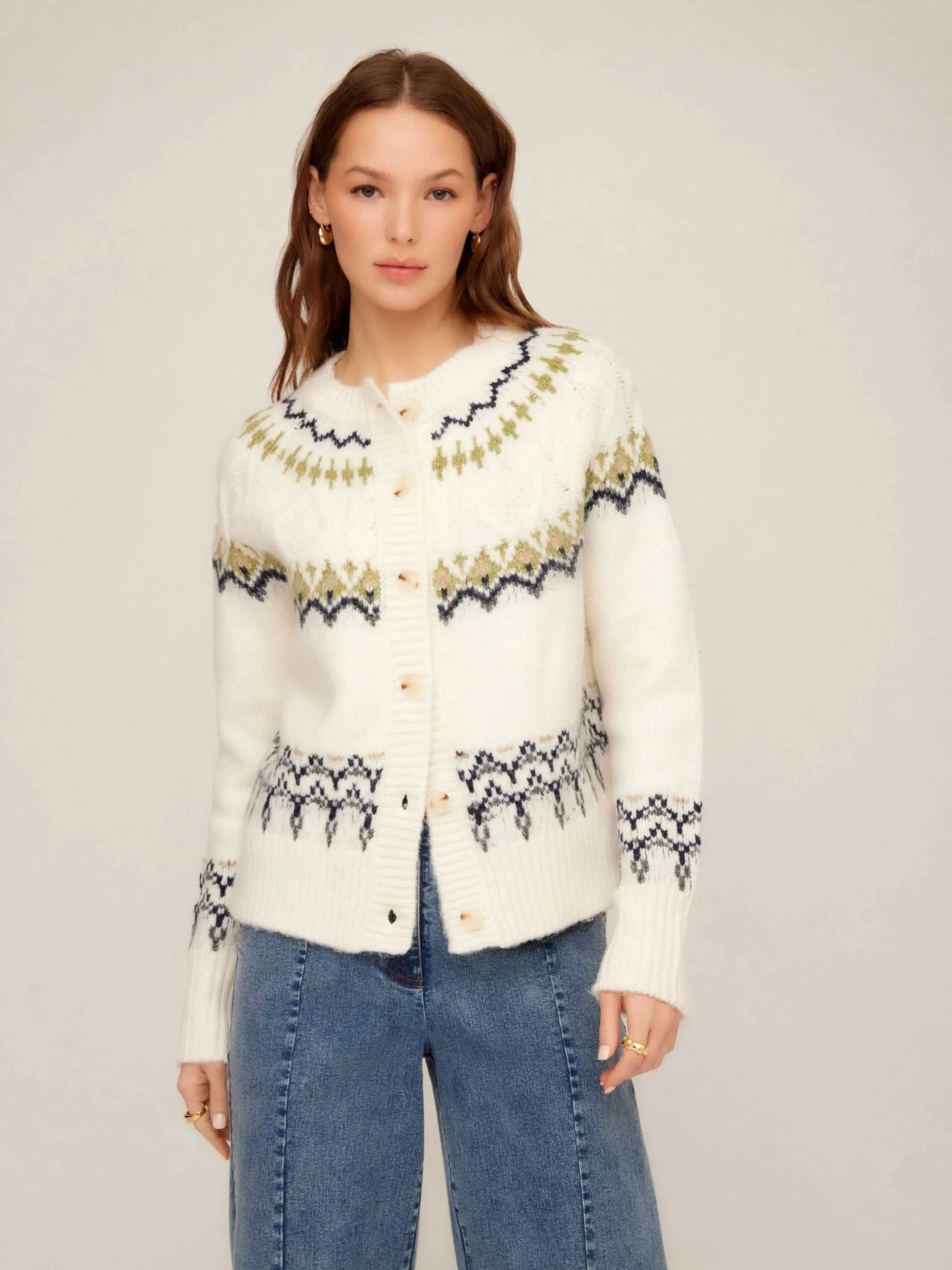 Astrid Fair Isle Cardigan Sweater sold by Fifteen Twenty product image thumbnail 2