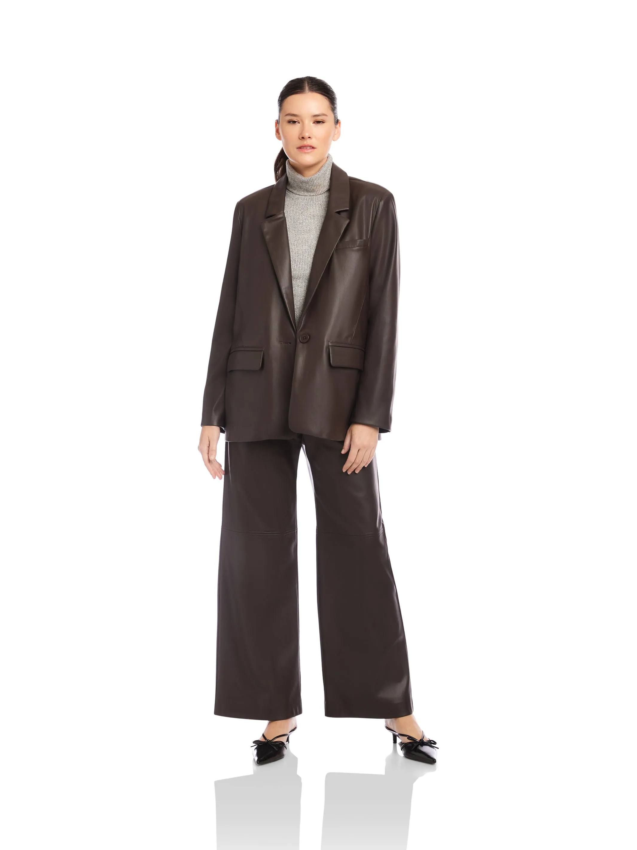 Regan Faux Leather Blazer sold by Fifteen Twenty product image thumbnail 3