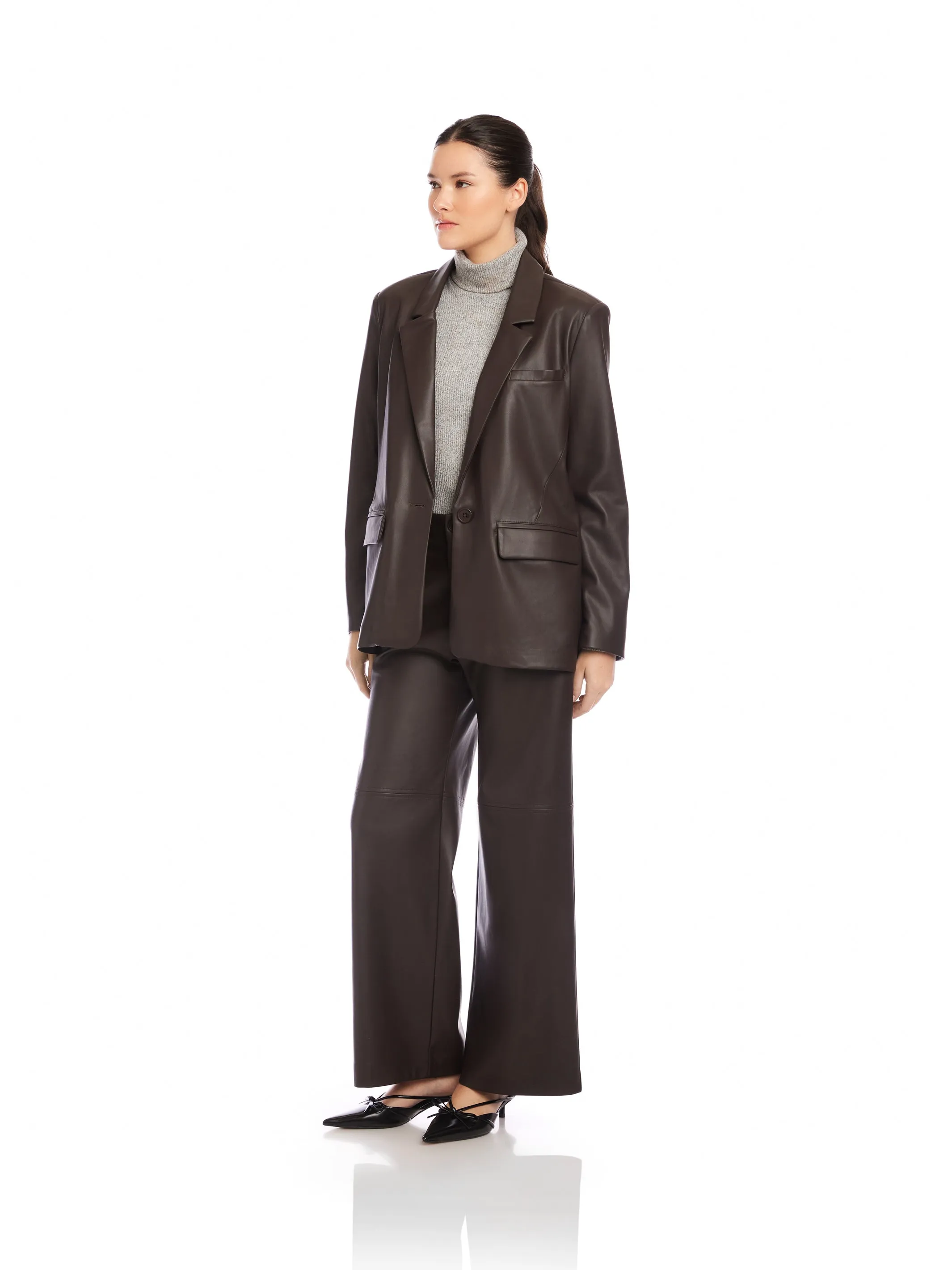 Regan Faux Leather Blazer sold by Fifteen Twenty product image thumbnail 4