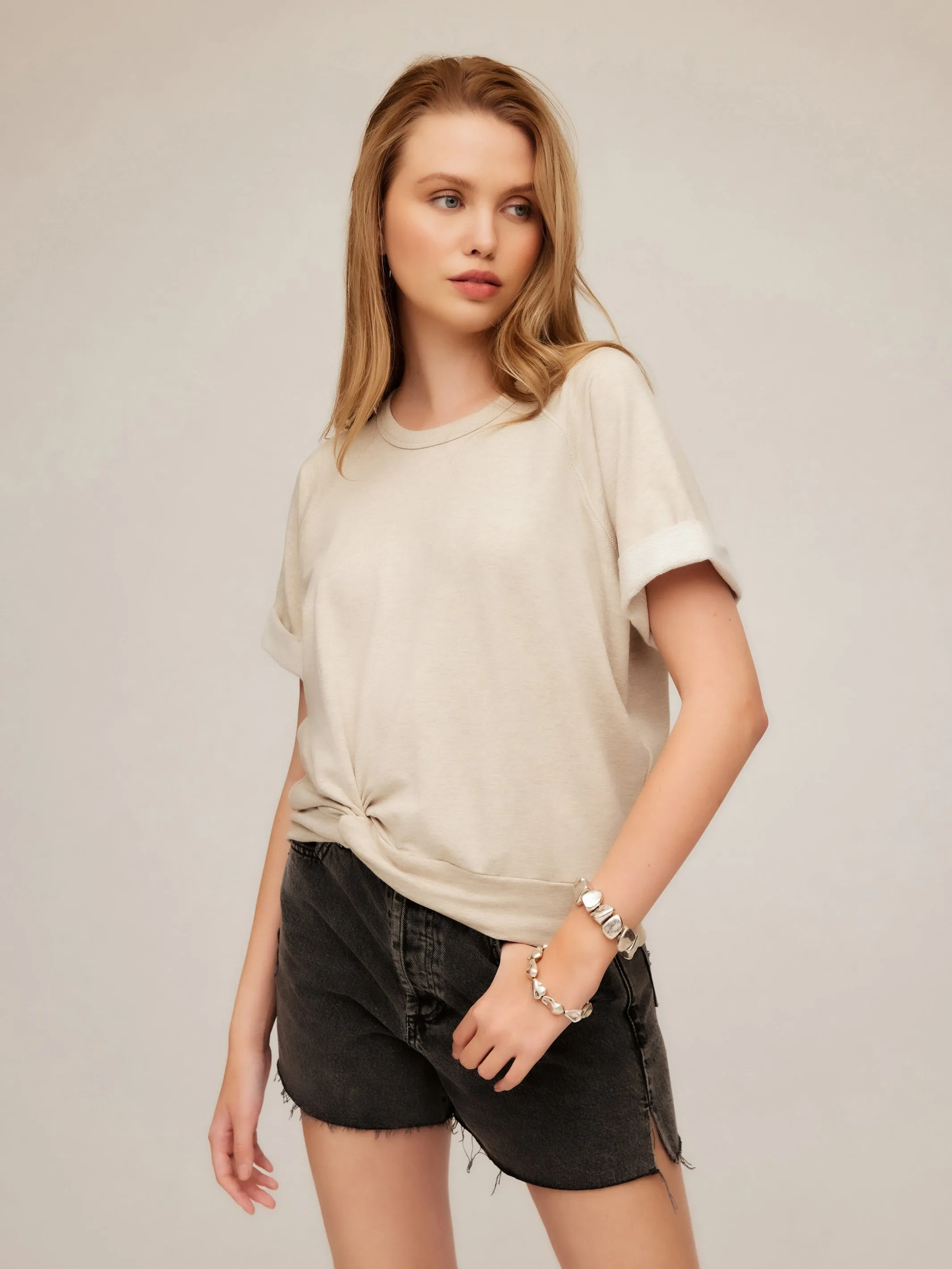 Meg Short Sleeve Twist Hem Top sold by Fifteen Twenty