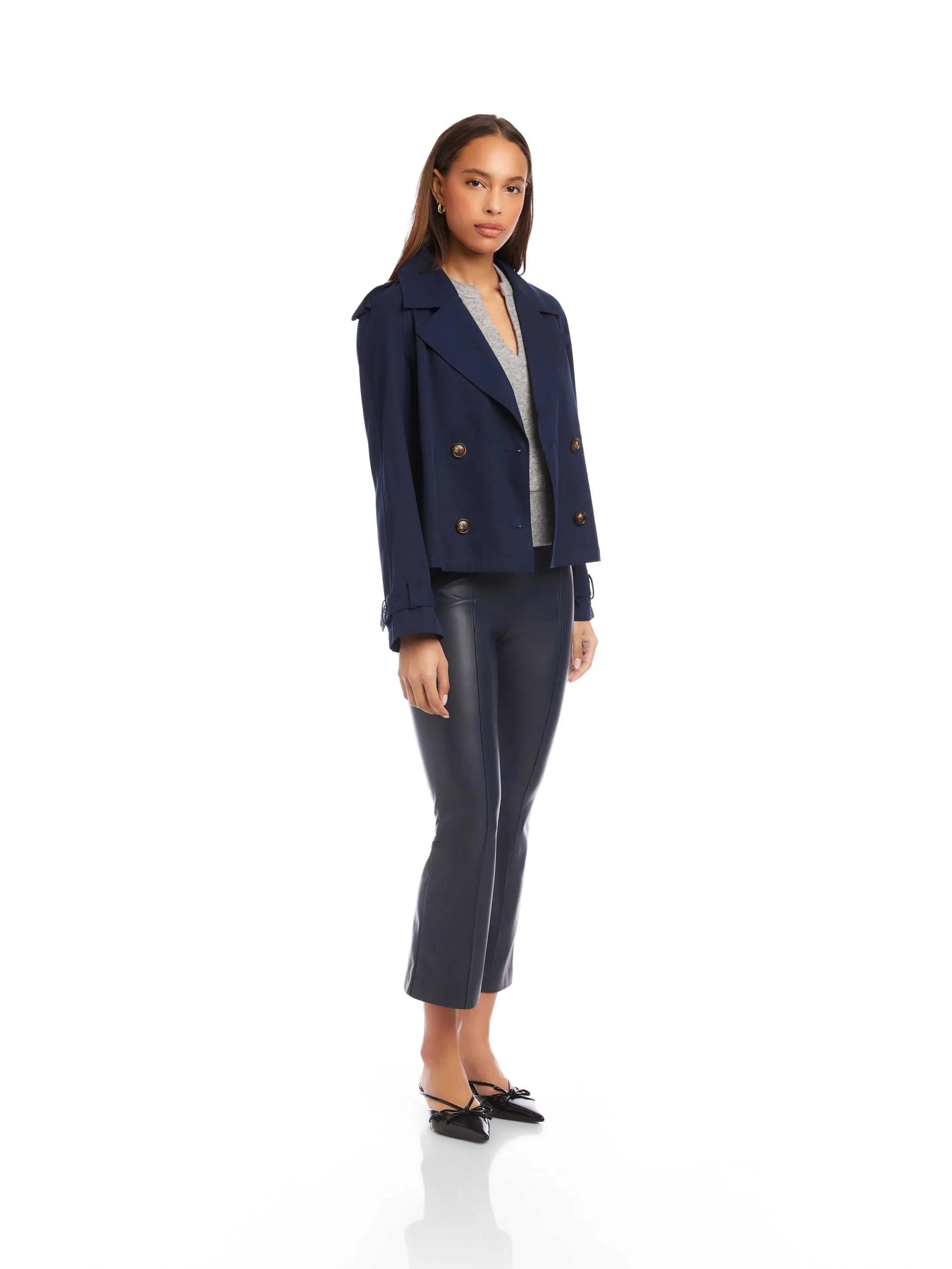 Chelsea Cropped Trench Jacket sold by Fifteen Twenty product image thumbnail 4