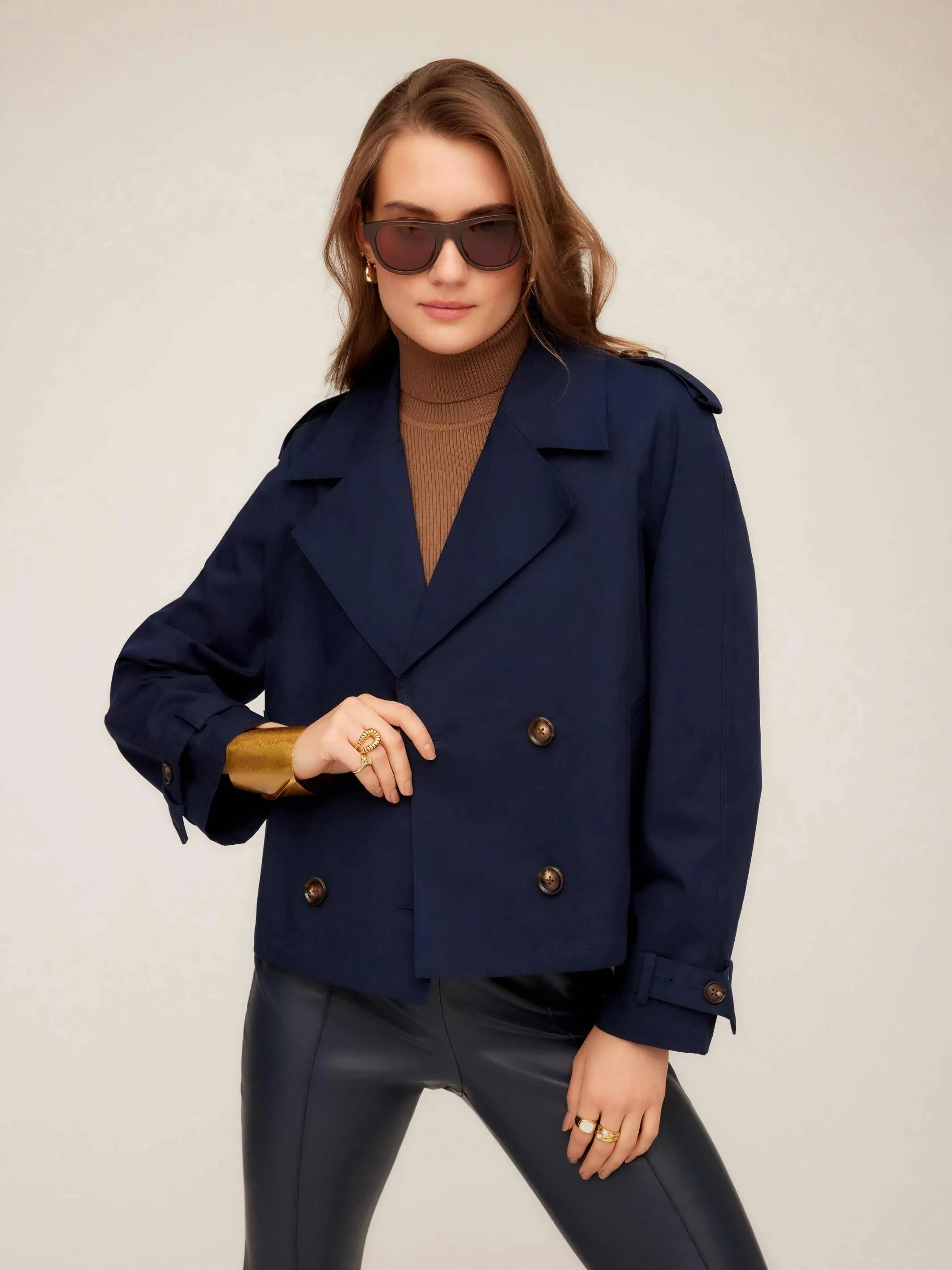 Chelsea Cropped Trench Jacket sold by Fifteen Twenty product image thumbnail 2