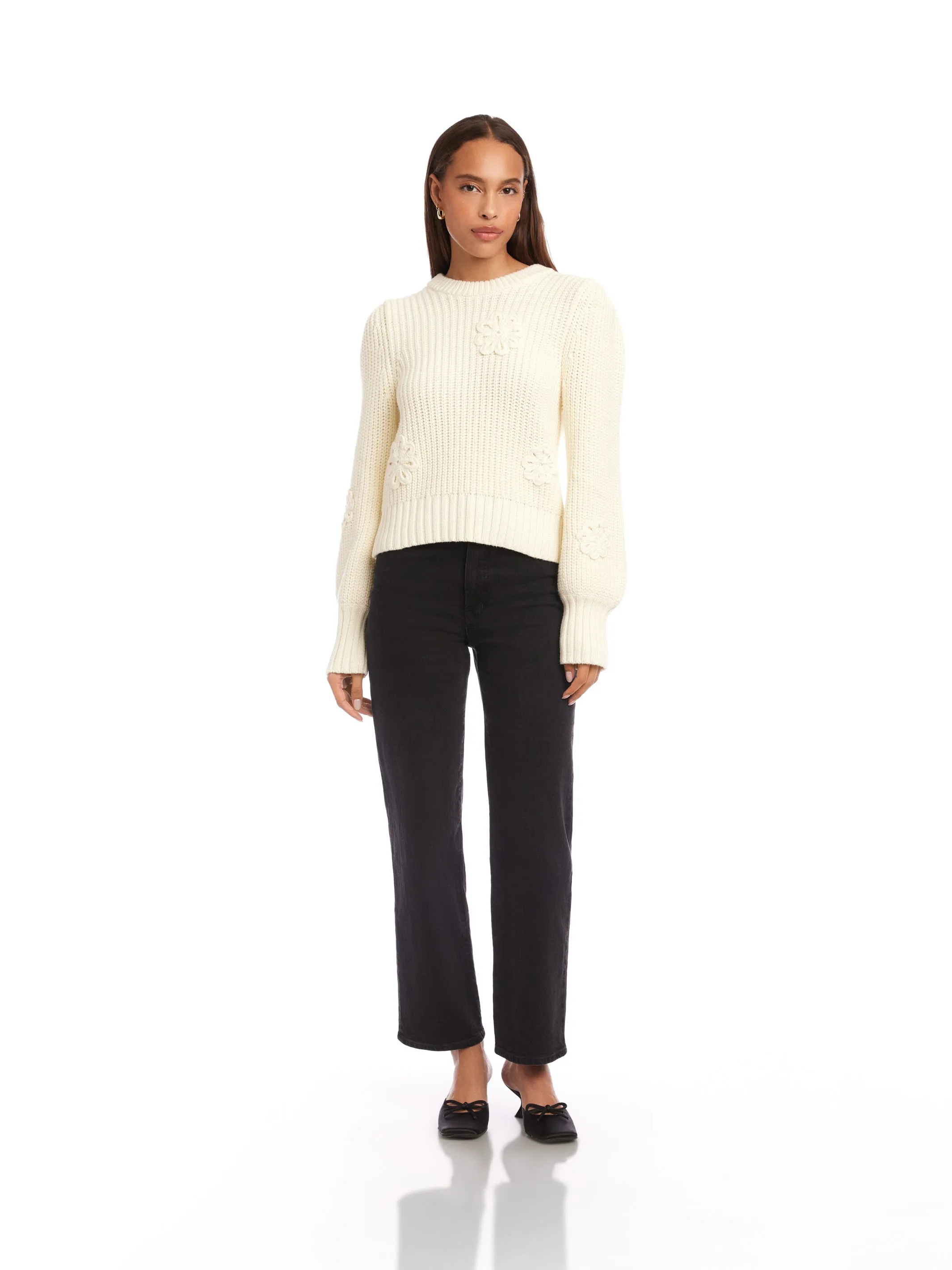 Brylee Crochet Flower Detail Sweater sold by Fifteen Twenty product image thumbnail 3