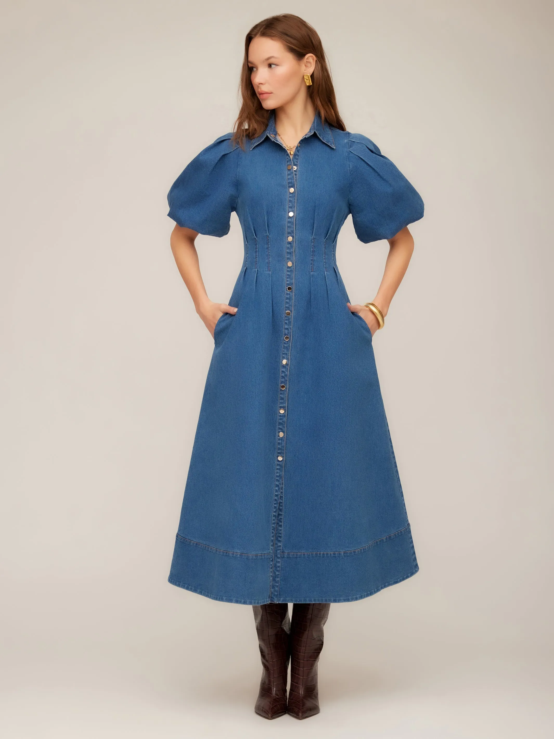 Esme Denim Midi Dress sold by Fifteen Twenty product image thumbnail 2