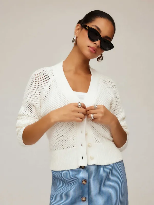 Ellen Crochet Cardigan Sweater sold by Fifteen Twenty