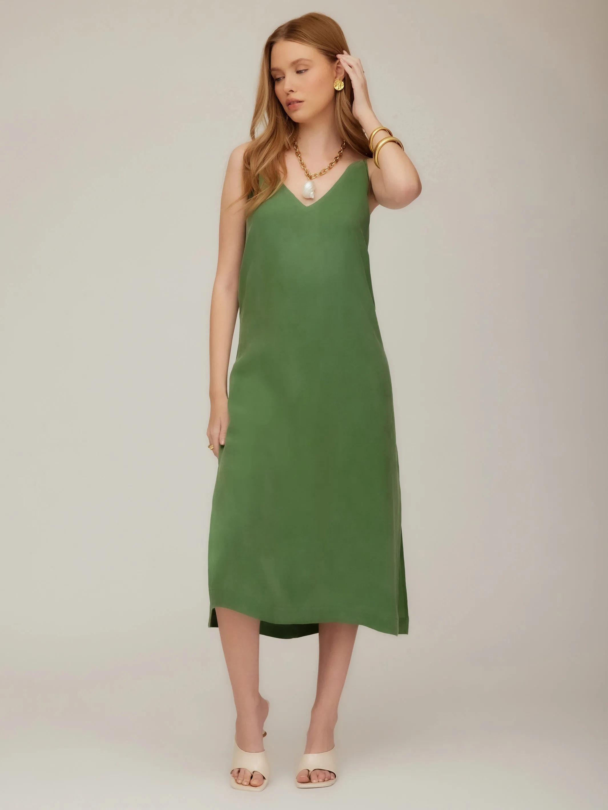Jordyn Side-Slit Midi Dress sold by Fifteen Twenty