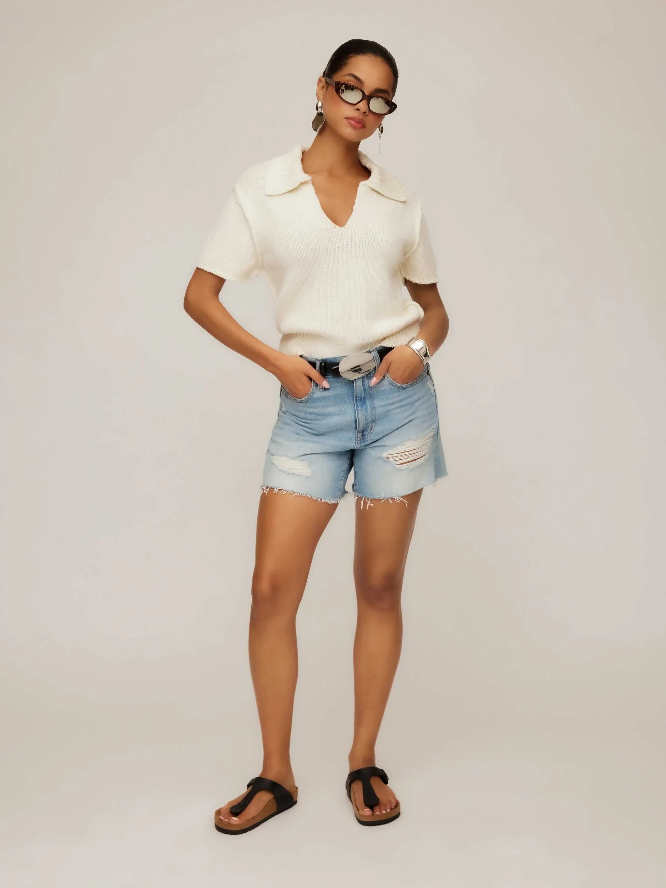 Evie Knit Polo Top sold by Fifteen Twenty