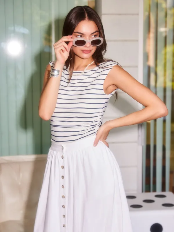 Tasha Side-Shirred Top sold by Fifteen Twenty