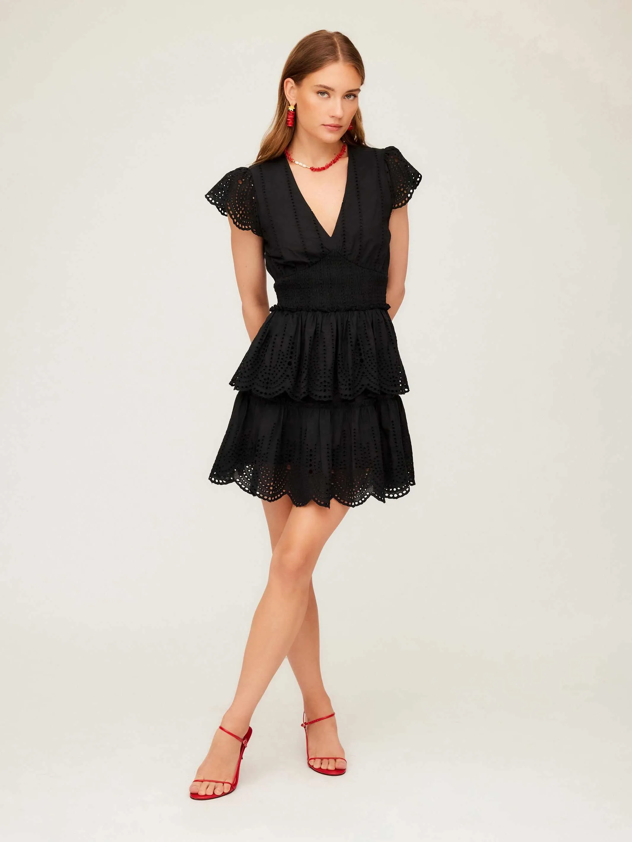 Isla Embroidered Tiered Dress sold by Fifteen Twenty product image thumbnail 2