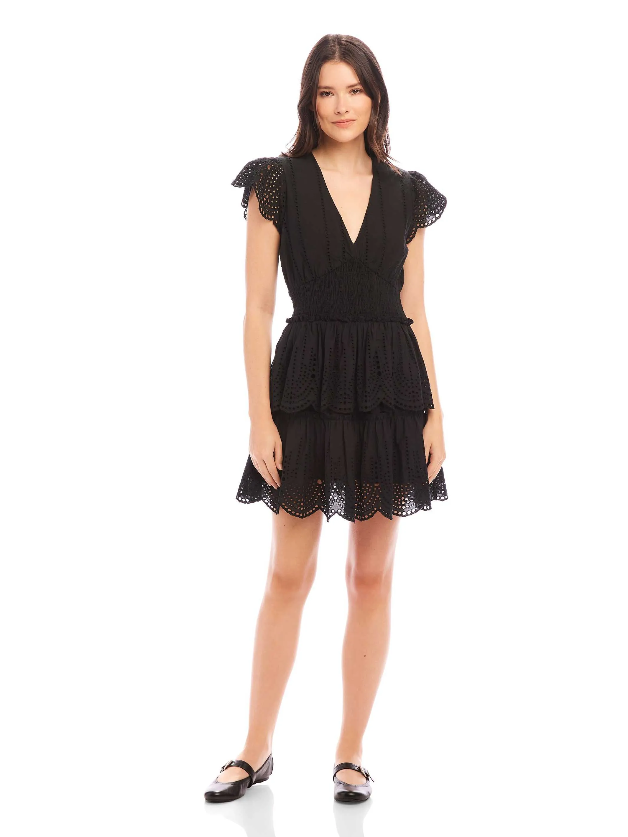 Isla Embroidered Tiered Dress sold by Fifteen Twenty product image thumbnail 3