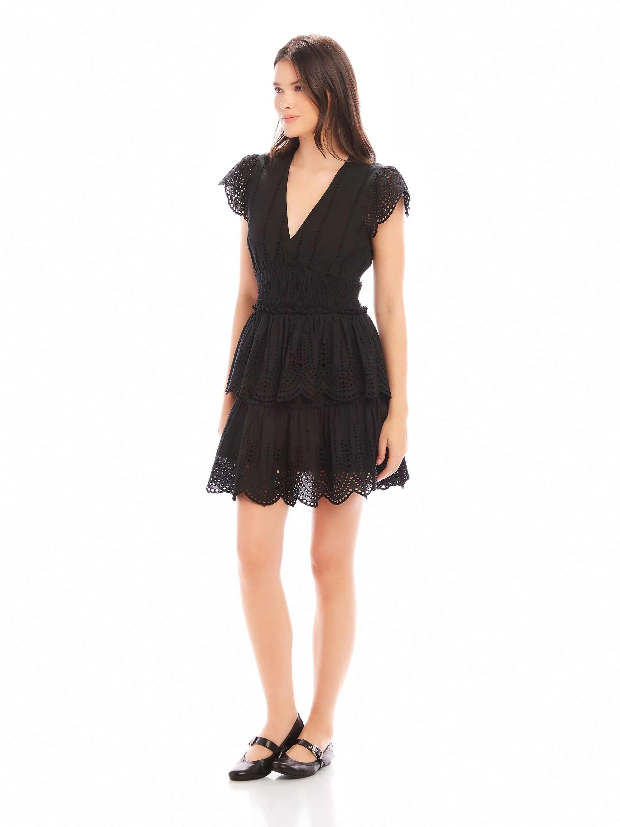 Isla Embroidered Tiered Dress sold by Fifteen Twenty product image thumbnail 4