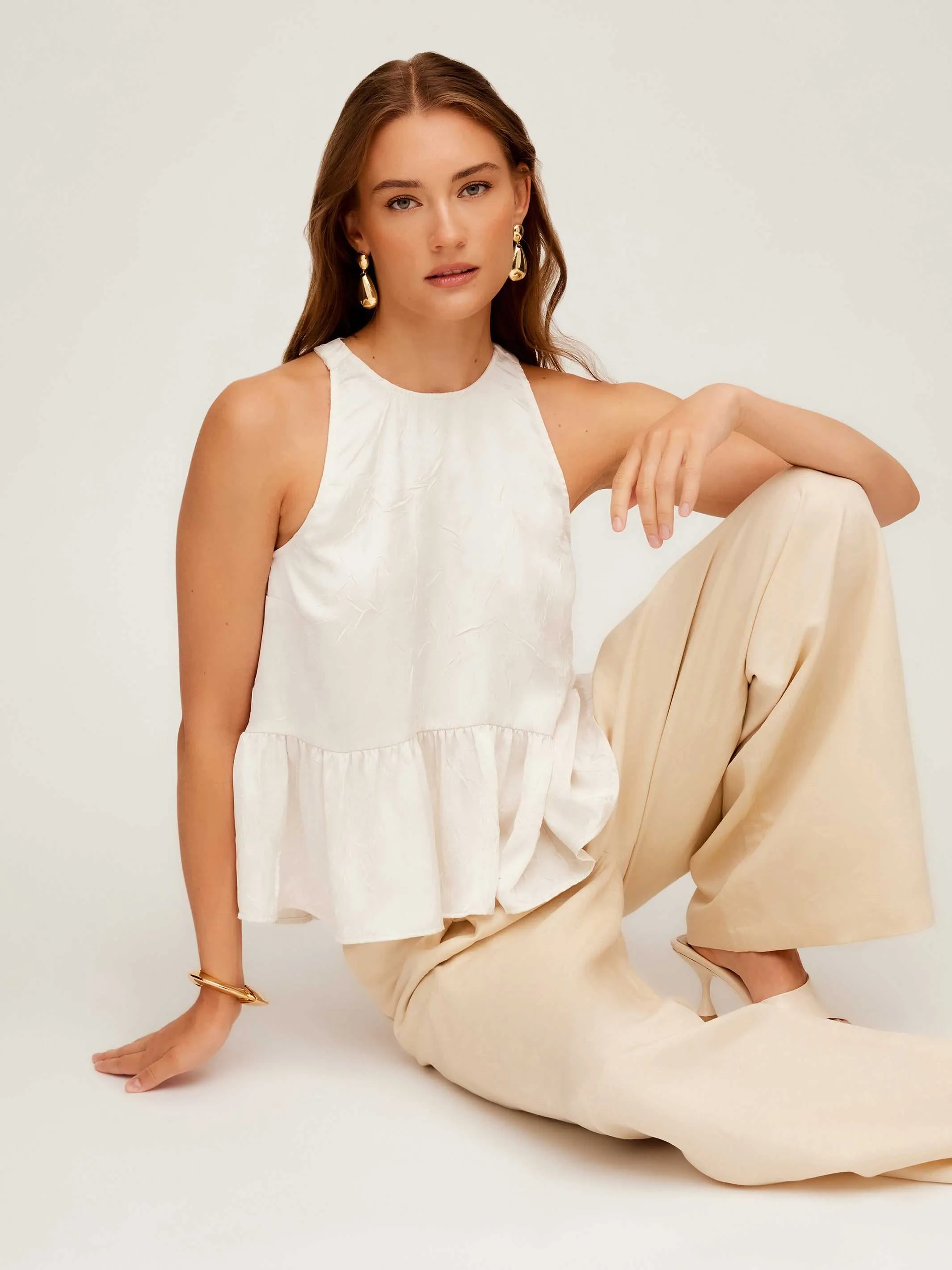 Floren Ruffle Hem Halter Top sold by Fifteen Twenty