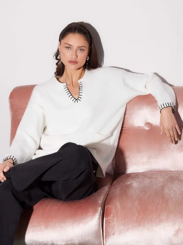 Mel Edge Stitch Sweater sold by Fifteen Twenty