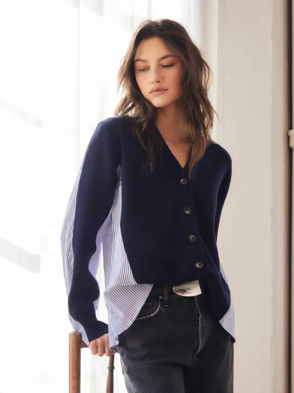 Celine Mixed Media Cardigan sold by Fifteen Twenty