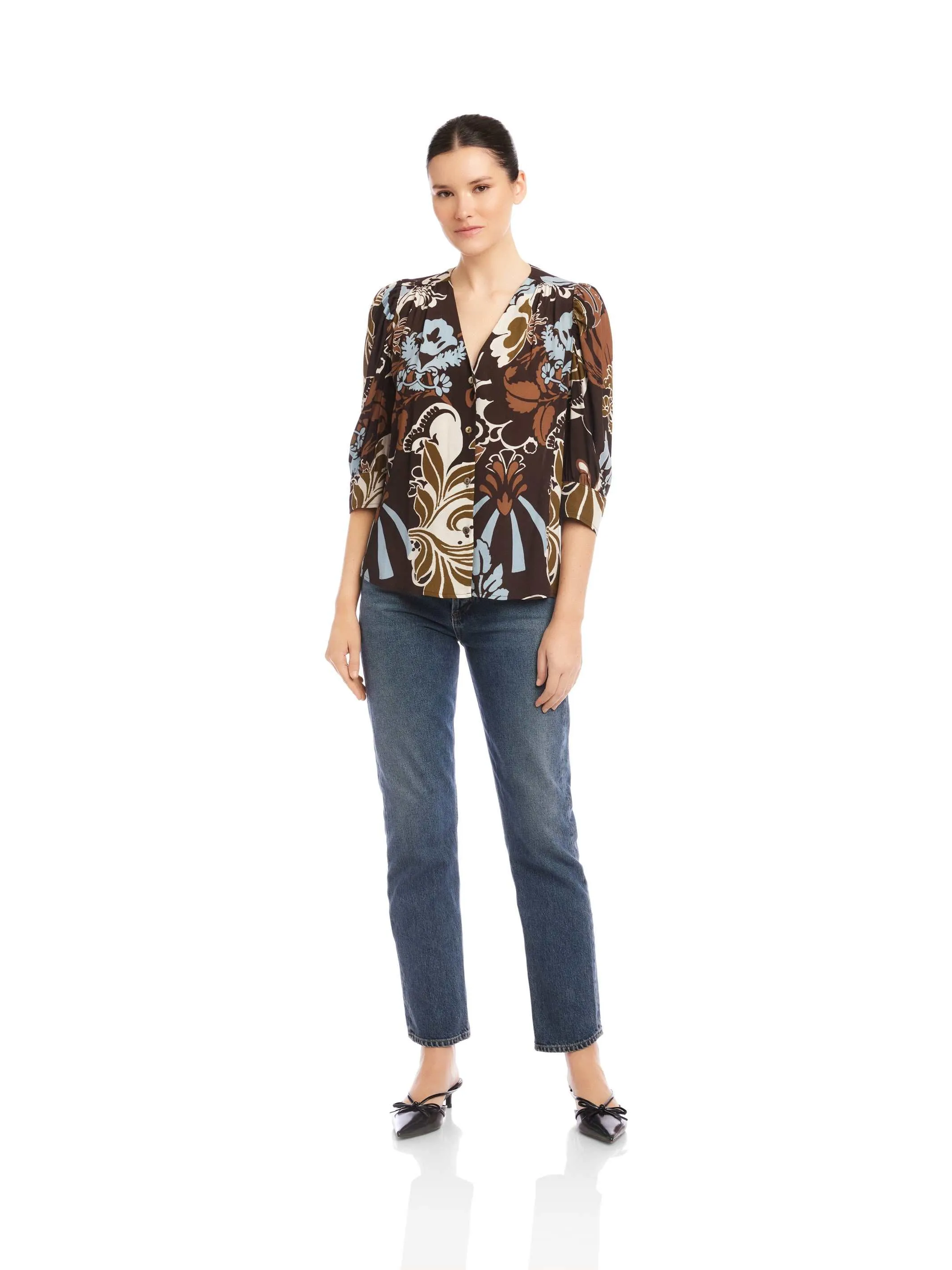 Norah Shirred Sleeve Top sold by Fifteen Twenty product image thumbnail 3