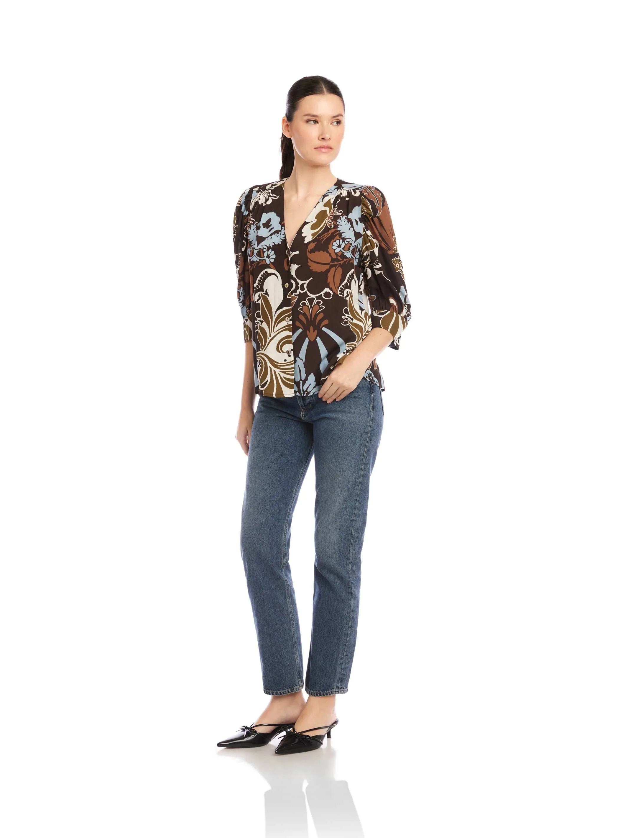 Norah Shirred Sleeve Top sold by Fifteen Twenty product image thumbnail 4