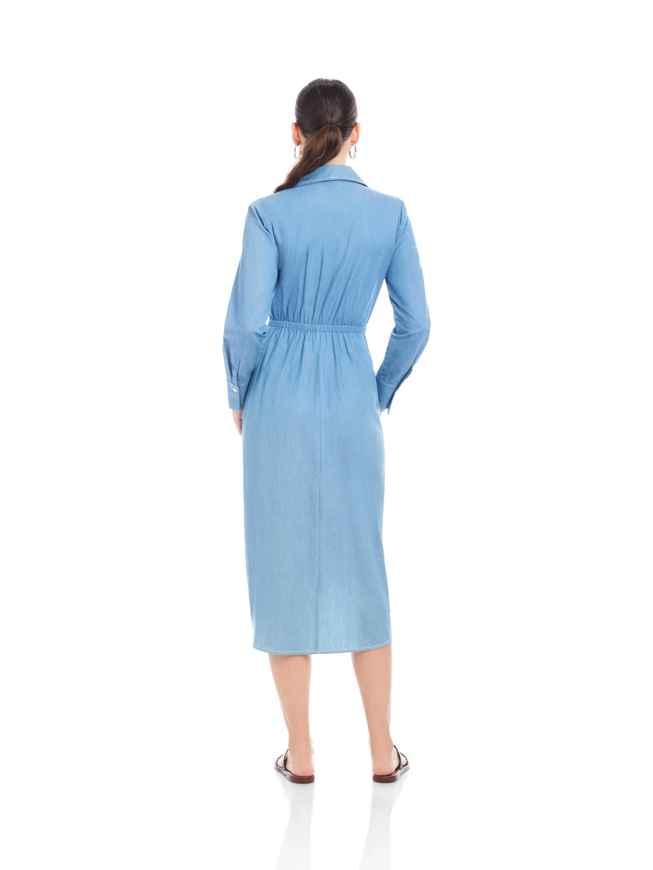 Rayleen Long Sleeve Pleated Shirtdress sold by Fifteen Twenty product image thumbnail 5