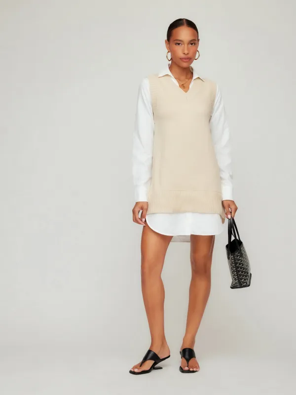 Elora Mixed Media Vest Dress made by Fifteen Twenty