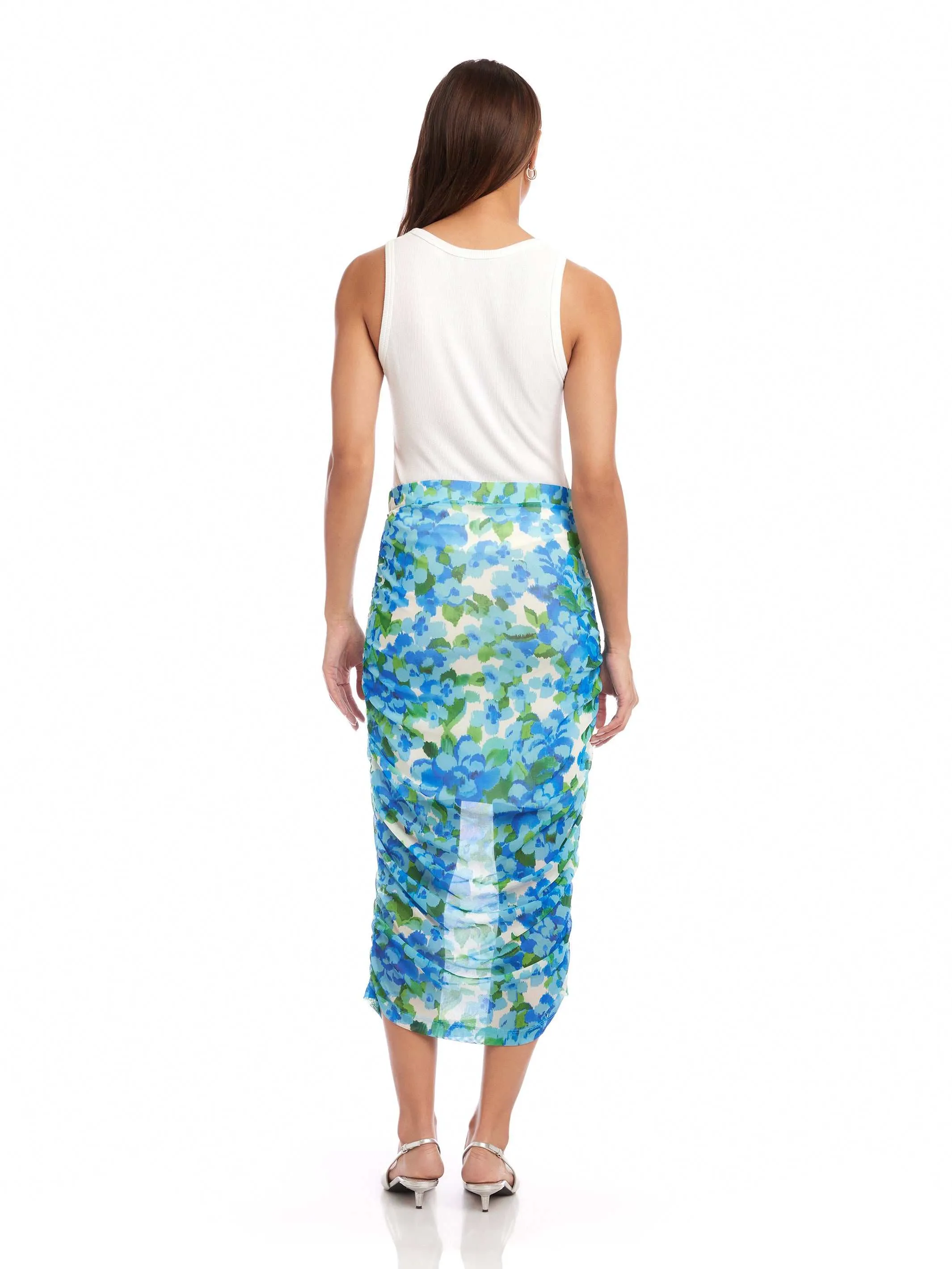 Tatum Side-Shirred Mesh Skirt sold by Fifteen Twenty product image thumbnail 5