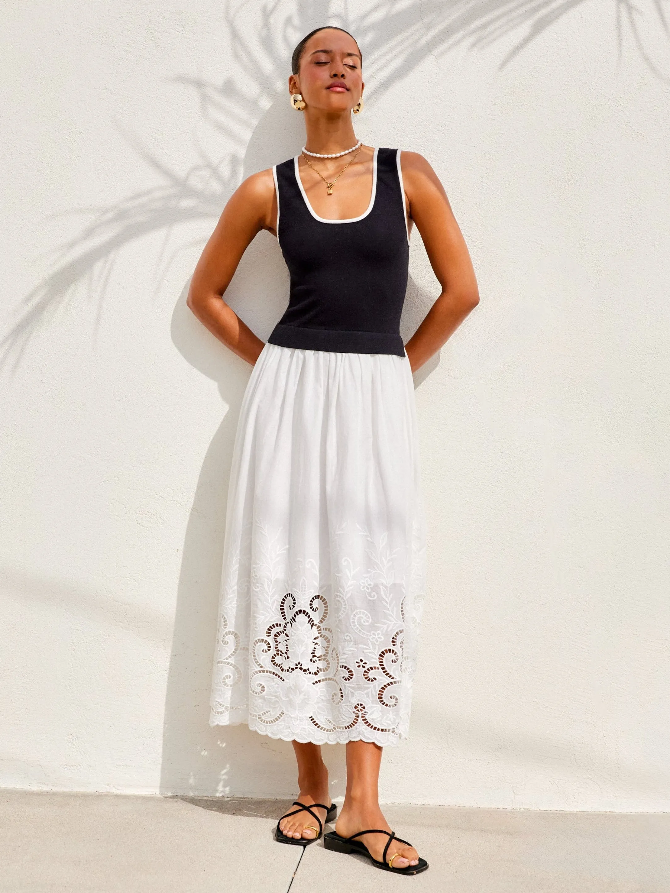 Alicia Contrast Midi Dress sold by Fifteen Twenty