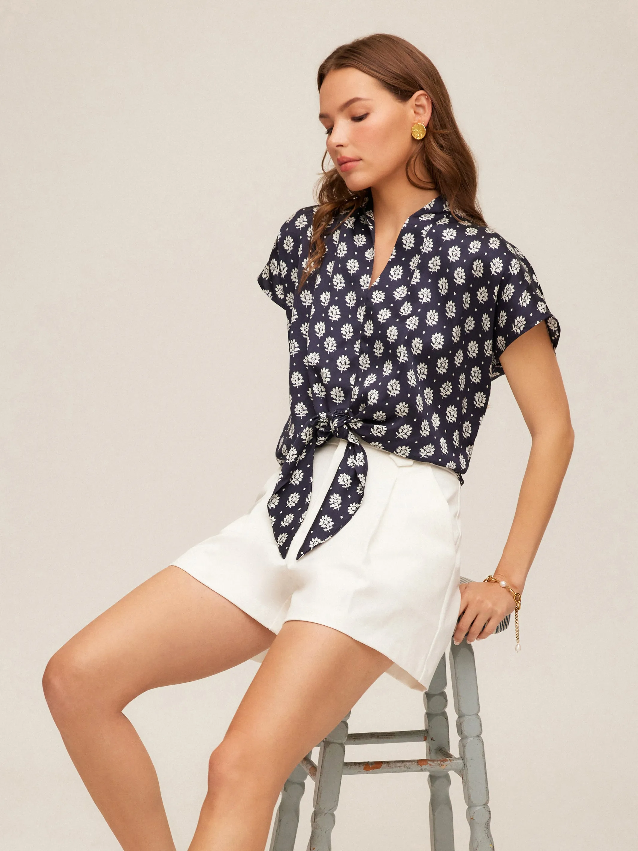 Maria Tie-Front Top sold by Fifteen Twenty