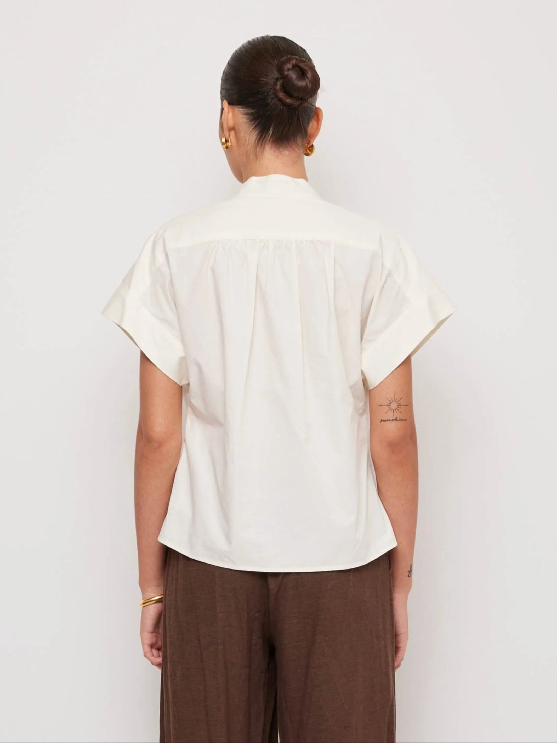 Olive Short Sleeve V-Neck Top sold by Fifteen Twenty product image thumbnail 3