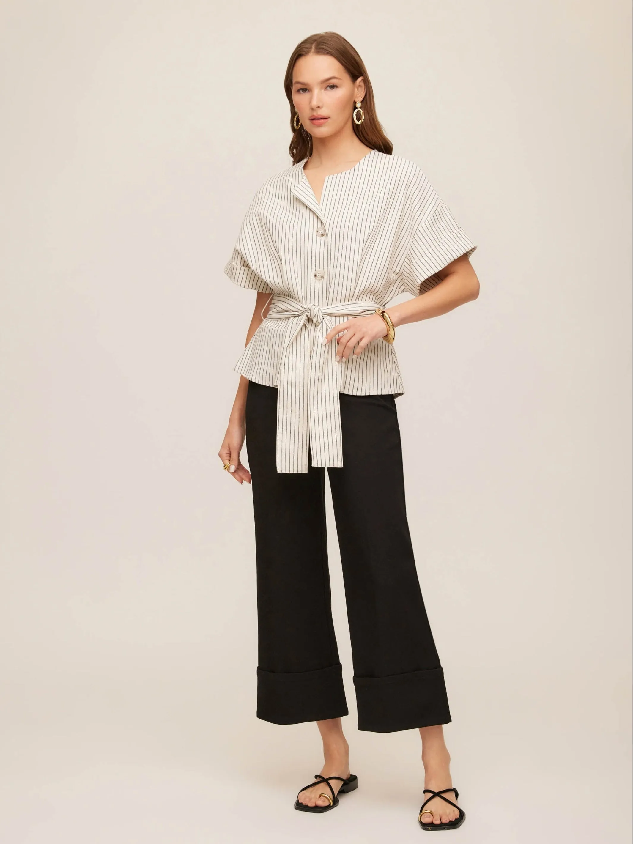 Belted Button-Up Top sold by Fifteen Twenty product image thumbnail 2