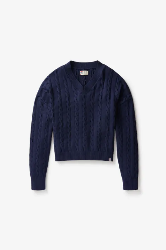 Baseline Chunky V-Neck Sweater sold by Fila