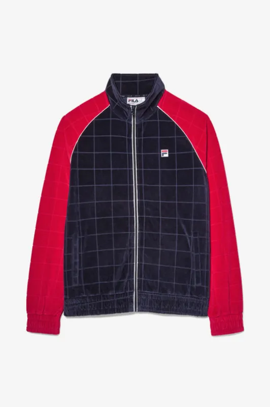 Ivy League Debossed Check Velour Jacket sold by Fila