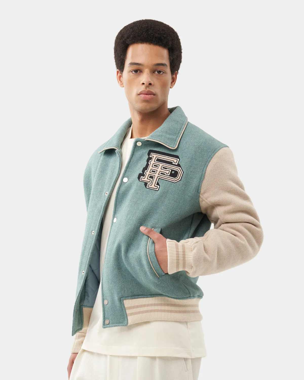 Varsity Jacket Sage Green sold by Filling Pieces product image thumbnail 2