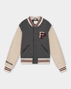 Varsity Jacket Dark Grey / Off White sold by Filling Pieces