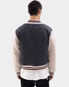 Varsity Jacket Dark Grey / Off White sold by Filling Pieces